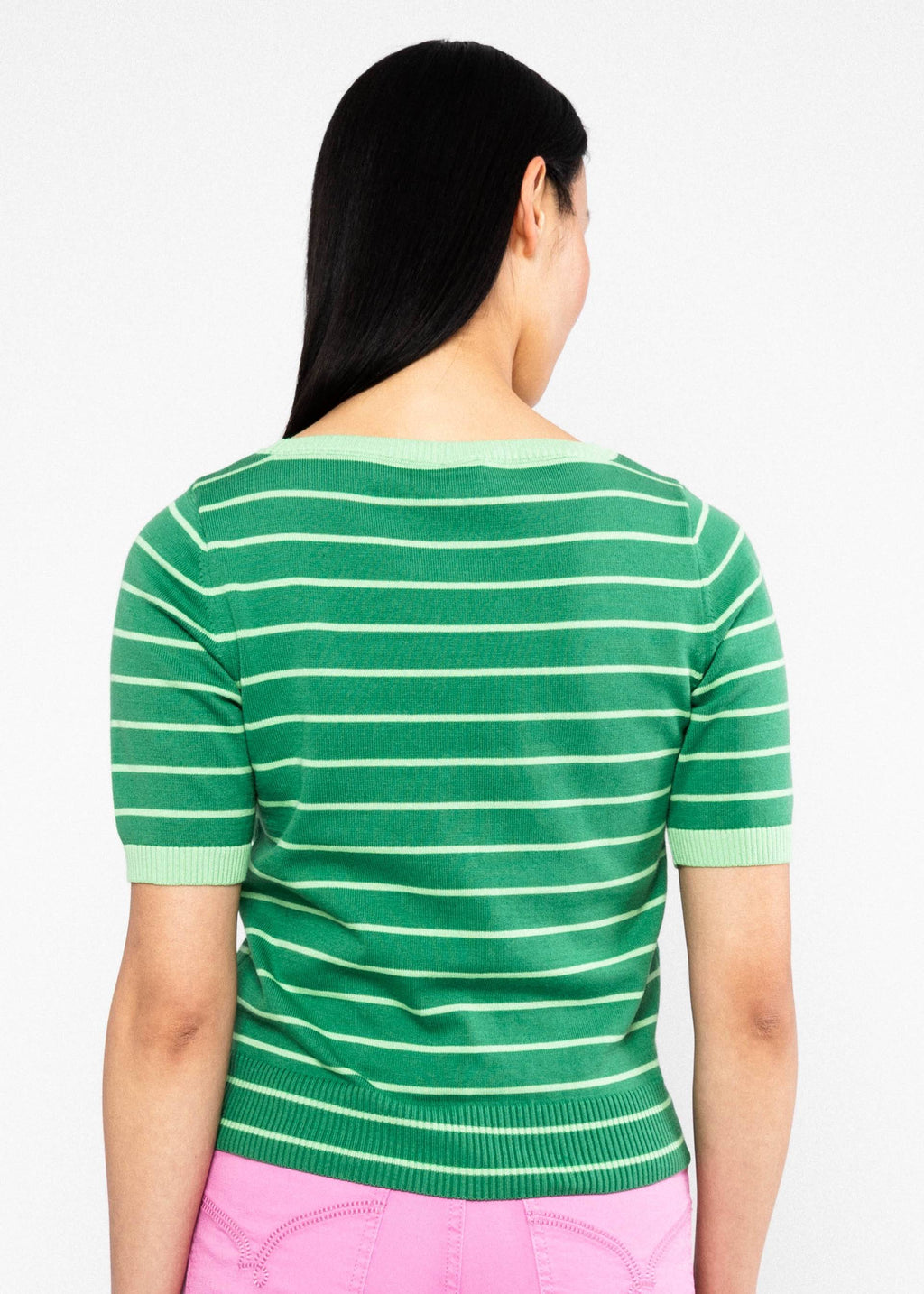 Blutsgeschwister Strickshirt Pretty Preppy, green picnic parade stripe