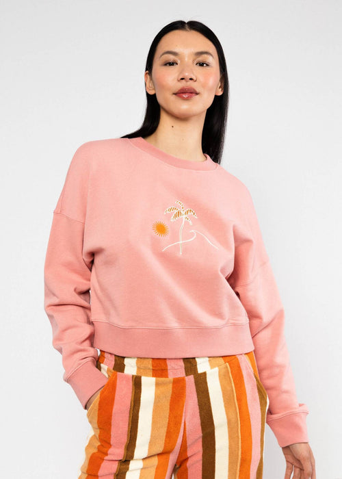 Blutsgeschwister  Pullover Crew Core, happy beach palms