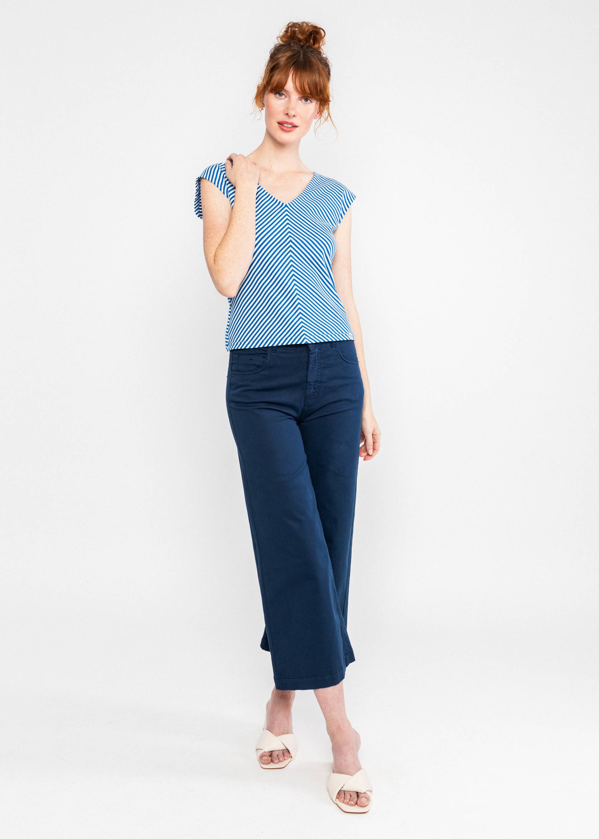 BG Top Vintage V-Neck, blue viva el sol