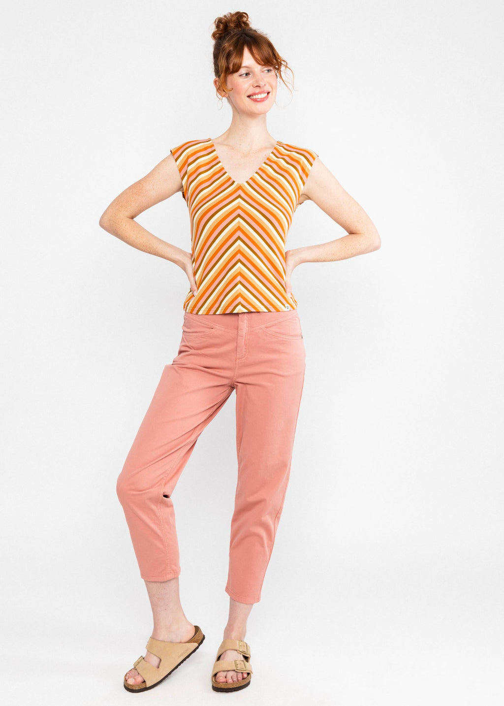 BG Top Vintage V-Neck, blushing sunbeams