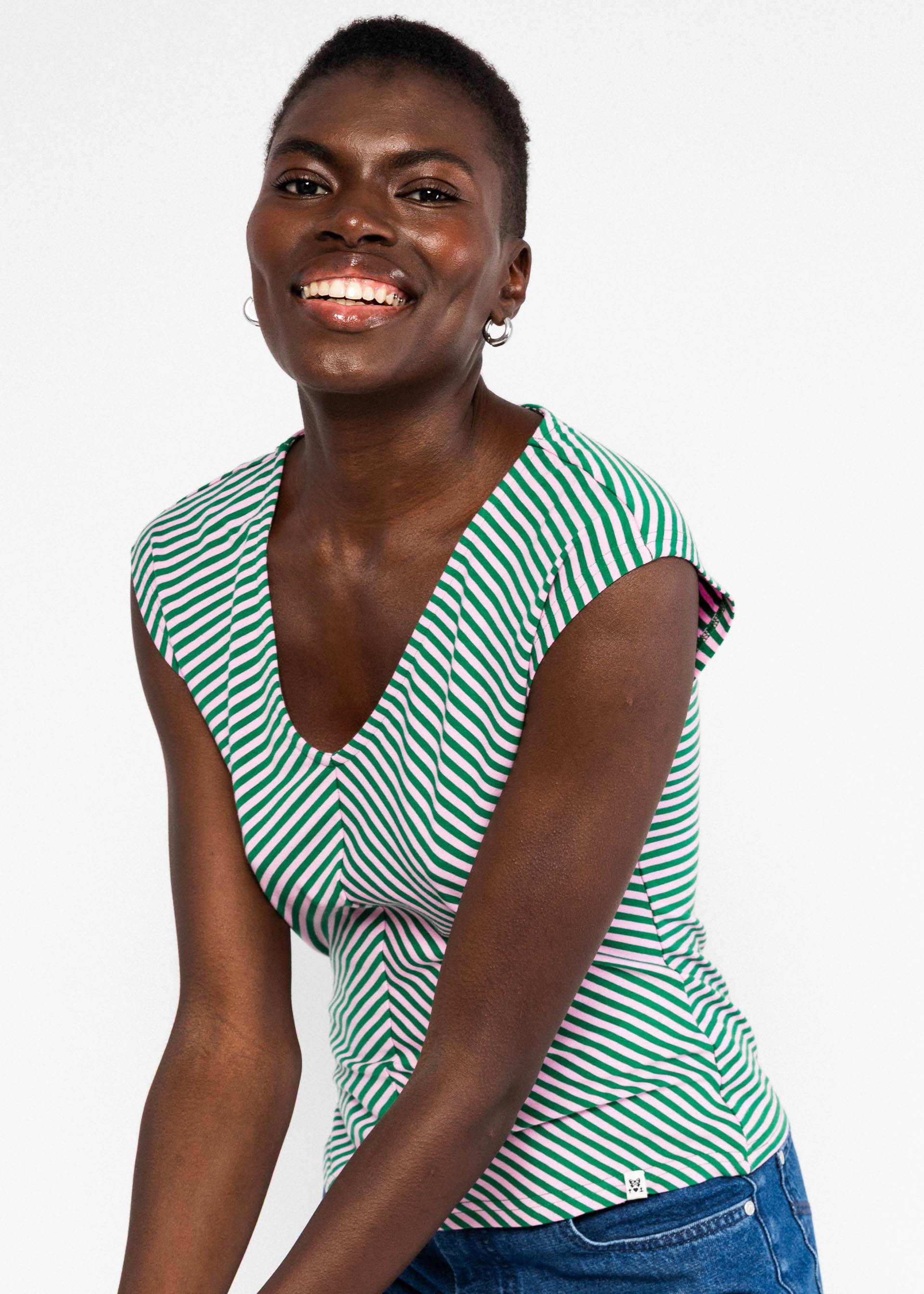 BG Top Vintage V-Neck, green viva el sol