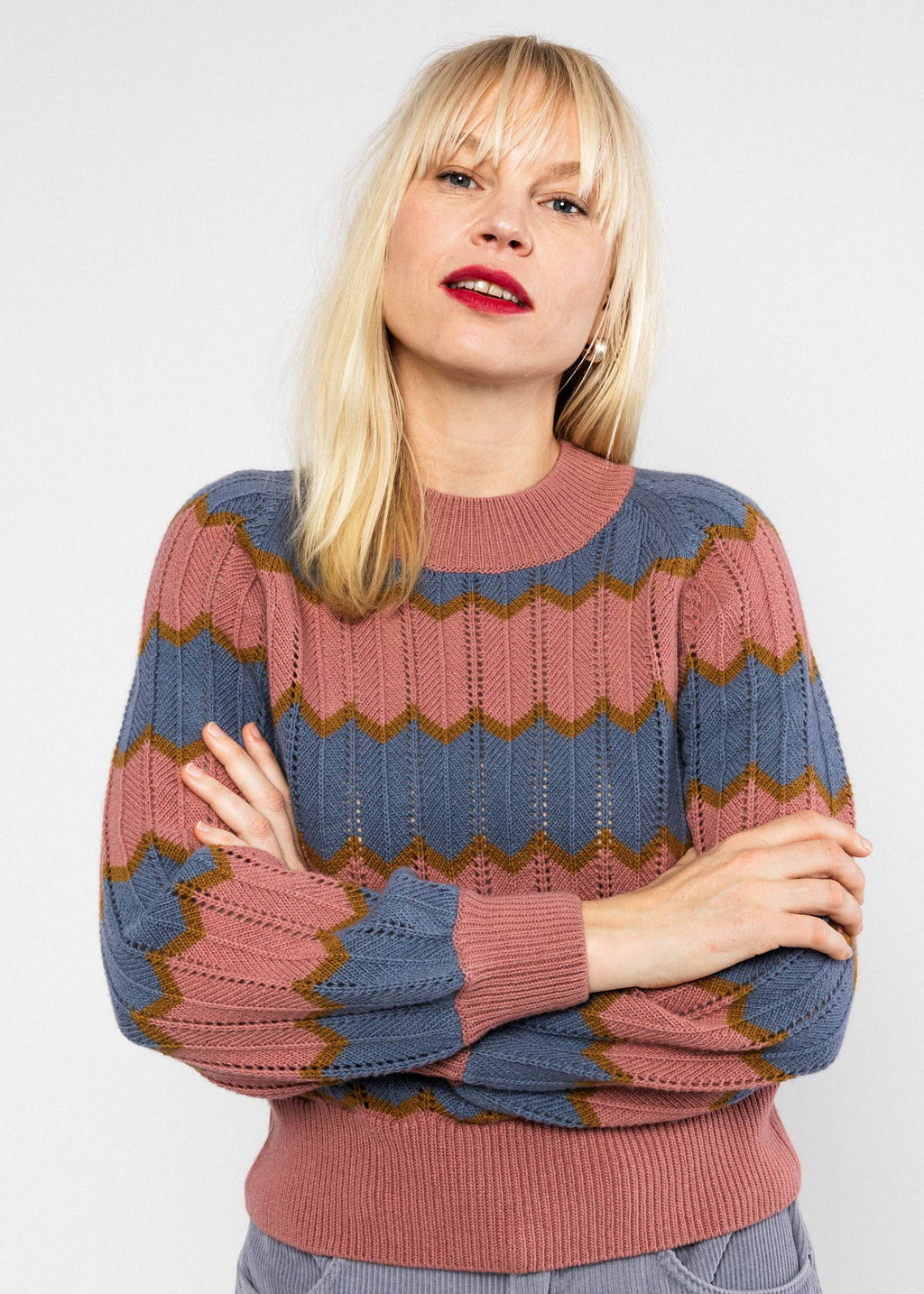 Blutsgeschwister Strickpullover Cosy Zig Zag