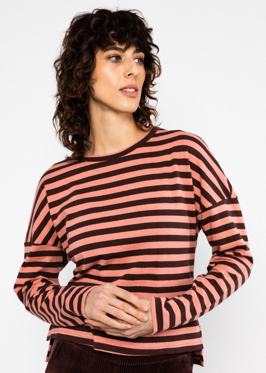 BG Shirt Rainbow Crew, dusty brown