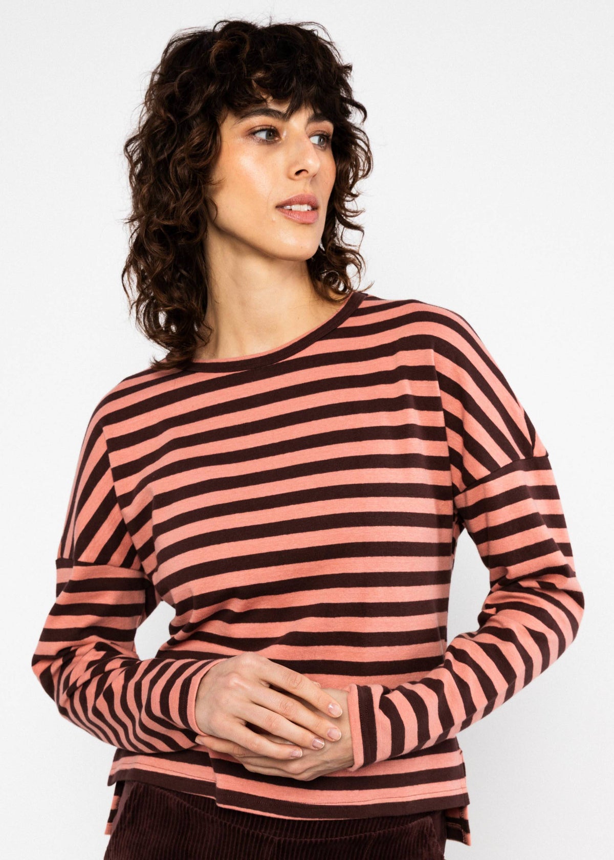 BG Shirt Rainbow Crew, dusty brown