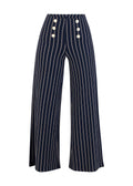 BG High-Waist-Hose Stereo Rainbow Sailorette, blue line