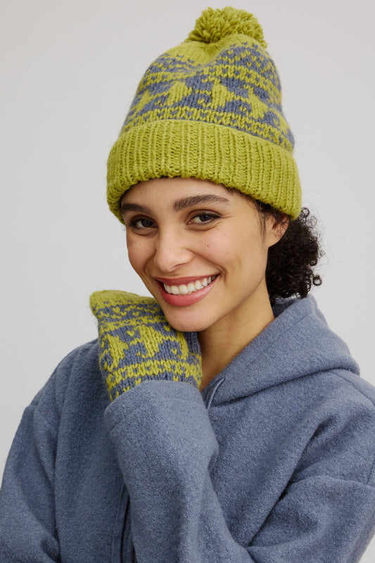 Tranquillo Wollmütze mit Bommel, Smoke