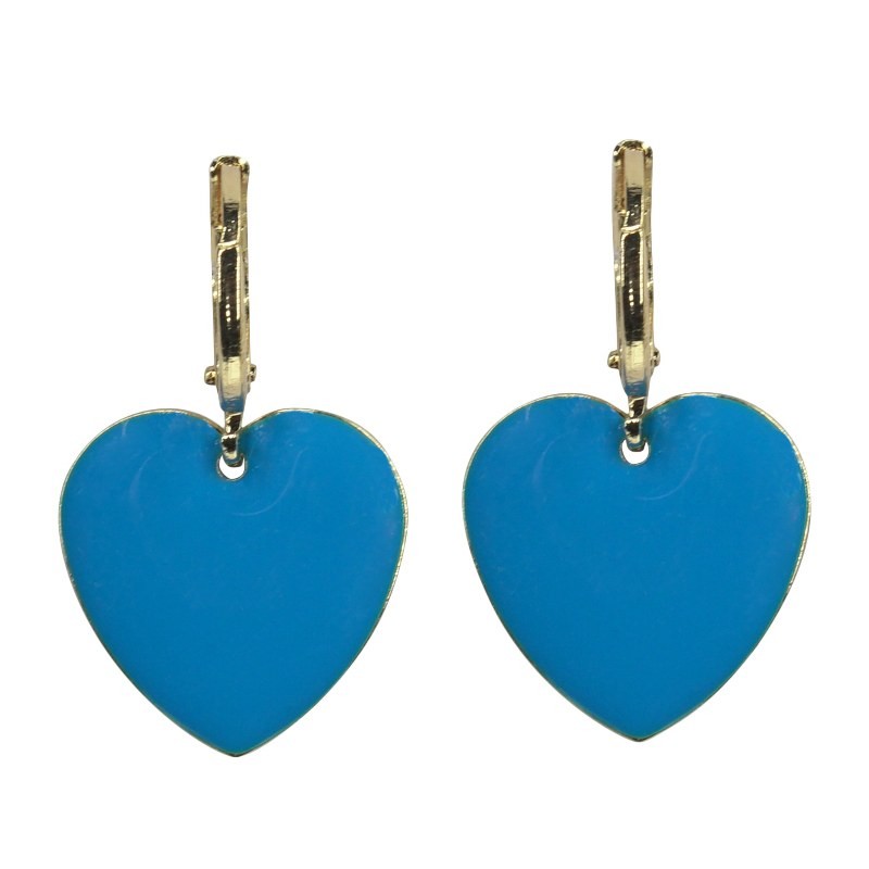 Urban Hippies Ohrringe Hearts, Capri Blue/Gold