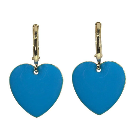 Urban Hippies Ohrringe Hearts, Capri Blue/Gold