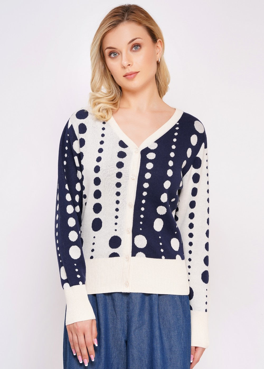 Circus Cardigan Dos in Ivory und Navy