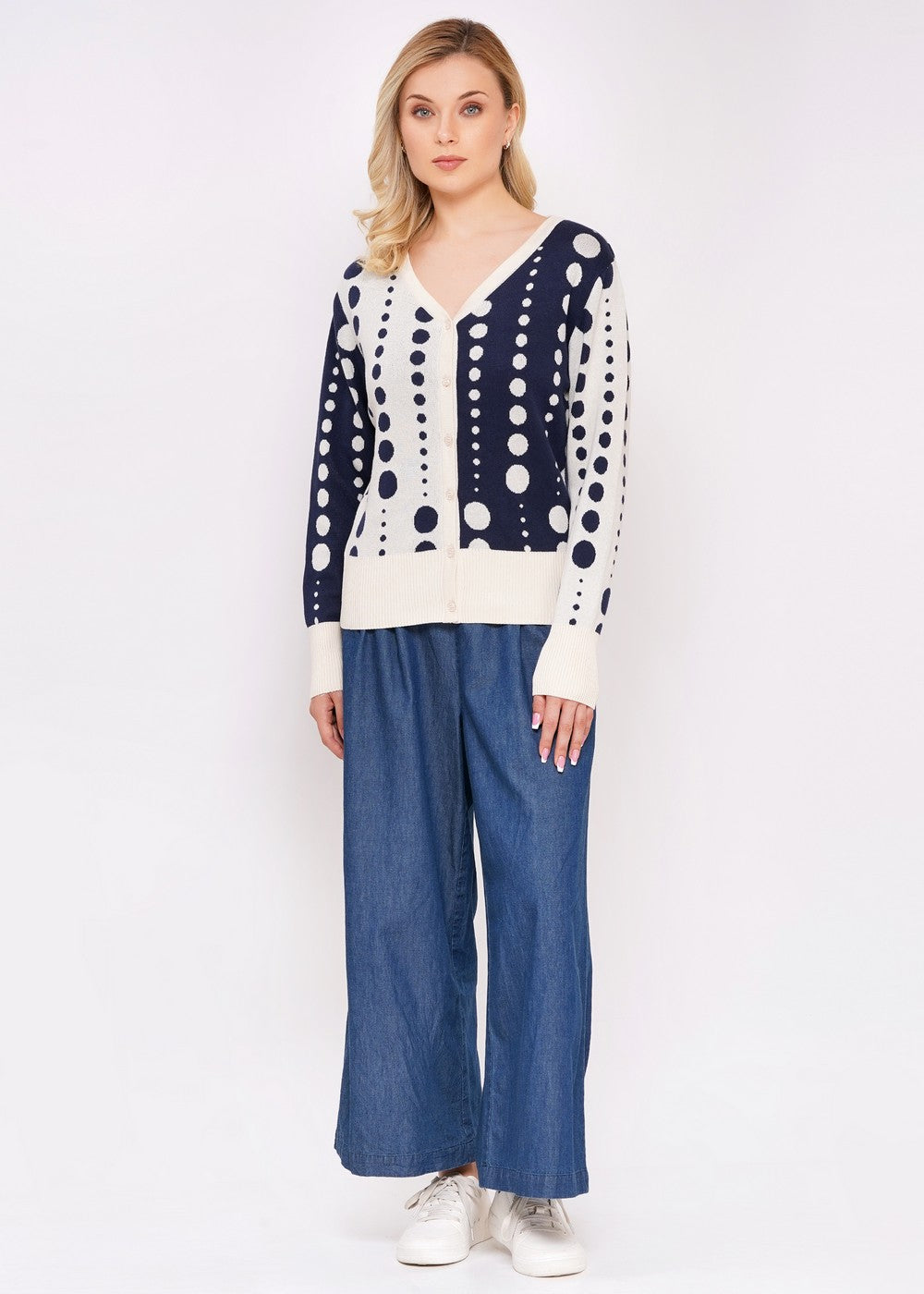 Circus Cardigan Dos in Ivory und Navy