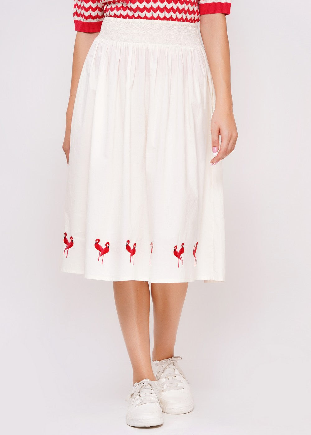 Circus Sommerrock Flamingo-Stickerei