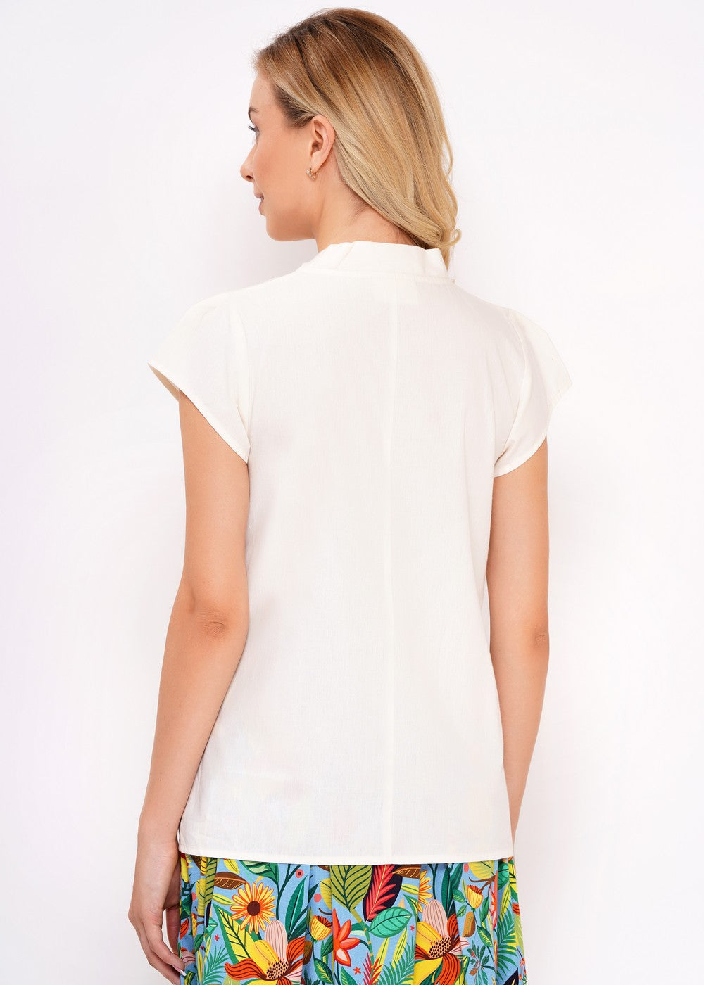 Circus Schleifenbluse für Damen in Ivory, Rückseite