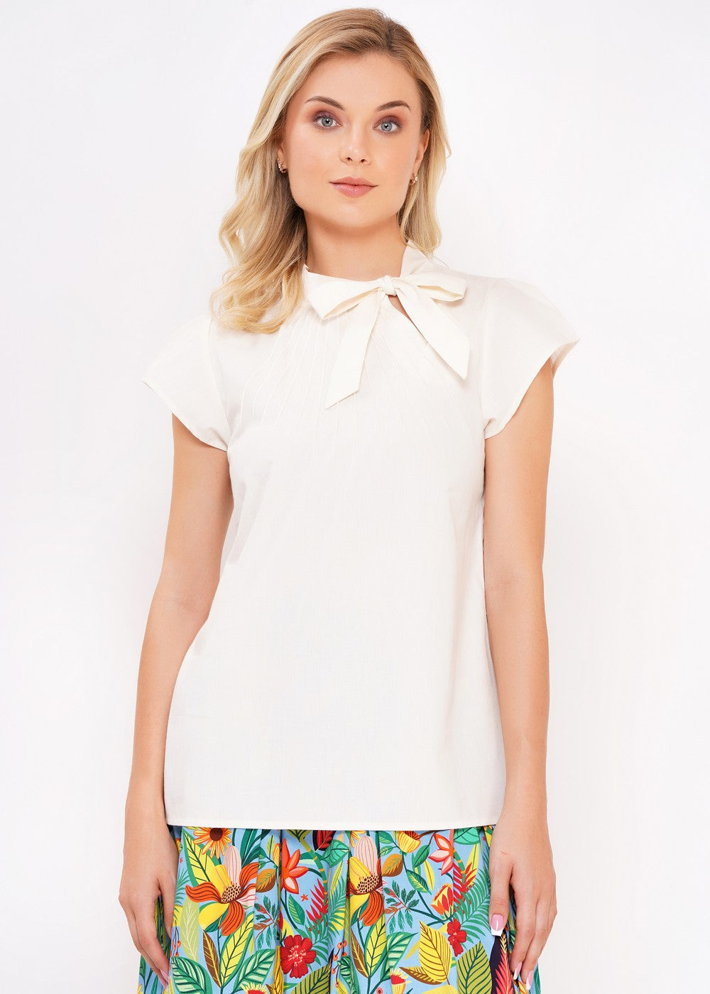 Circus Schleifenbluse, Ivory