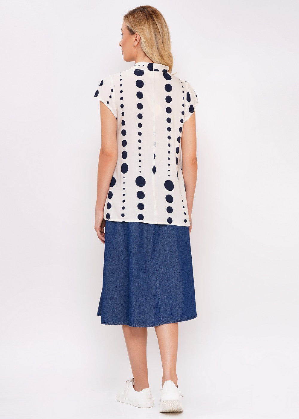 Circus Schleifenbluse Polka, Ivory