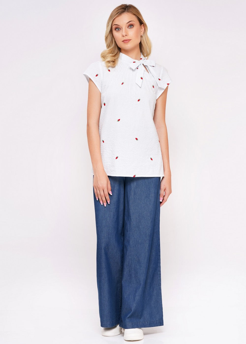 Circus Schleifenbluse Erdbeeren