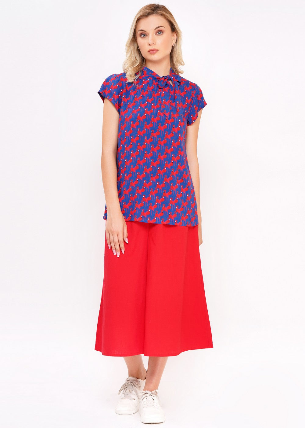 Circus Schleifenbluse Flamingos