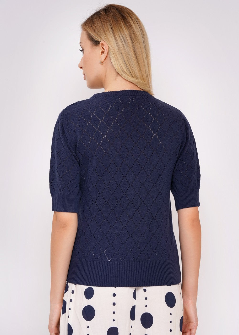Circus Strickpulli Rauten, indigo