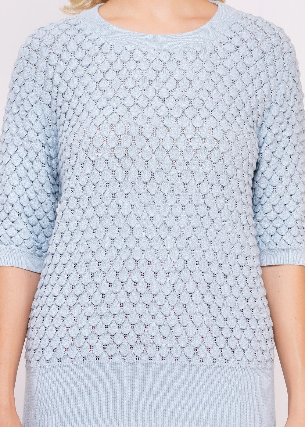 Circus Strickpulli Schuppen, hellblau