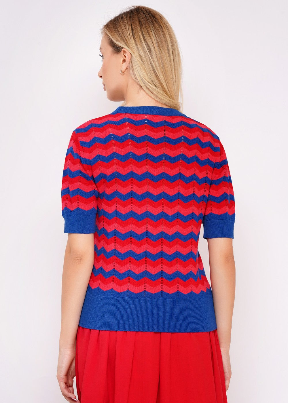 Circus Strickpulli ZickZack, blau/rot