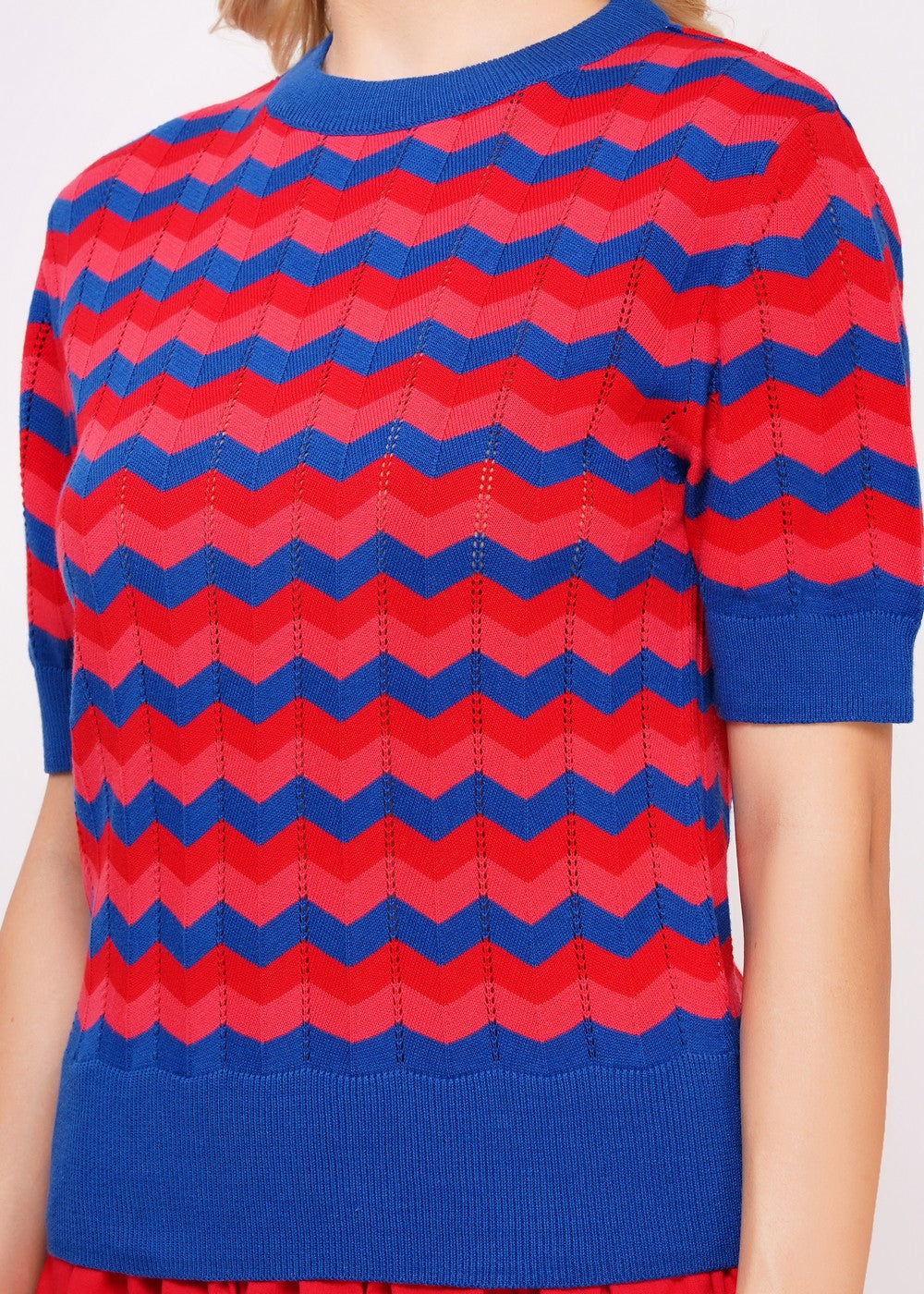 Circus Strickpulli ZickZack, blau/rot