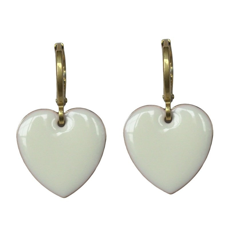 Urban Hippies Ohrringe Hearts, Cream/Gold