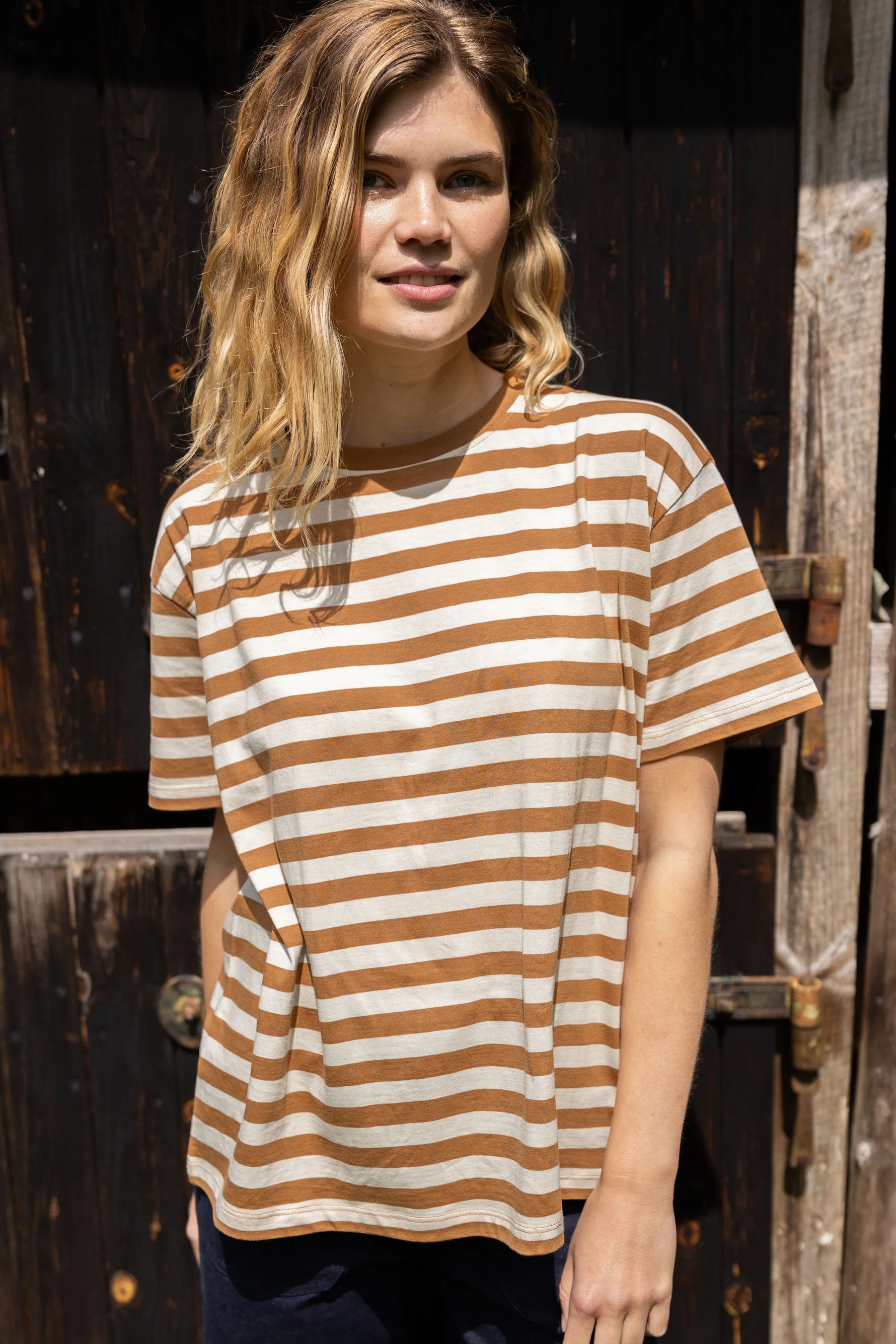 DanefaeCPH Danebasic Boxy T-Shirt, Beige/Mokka
