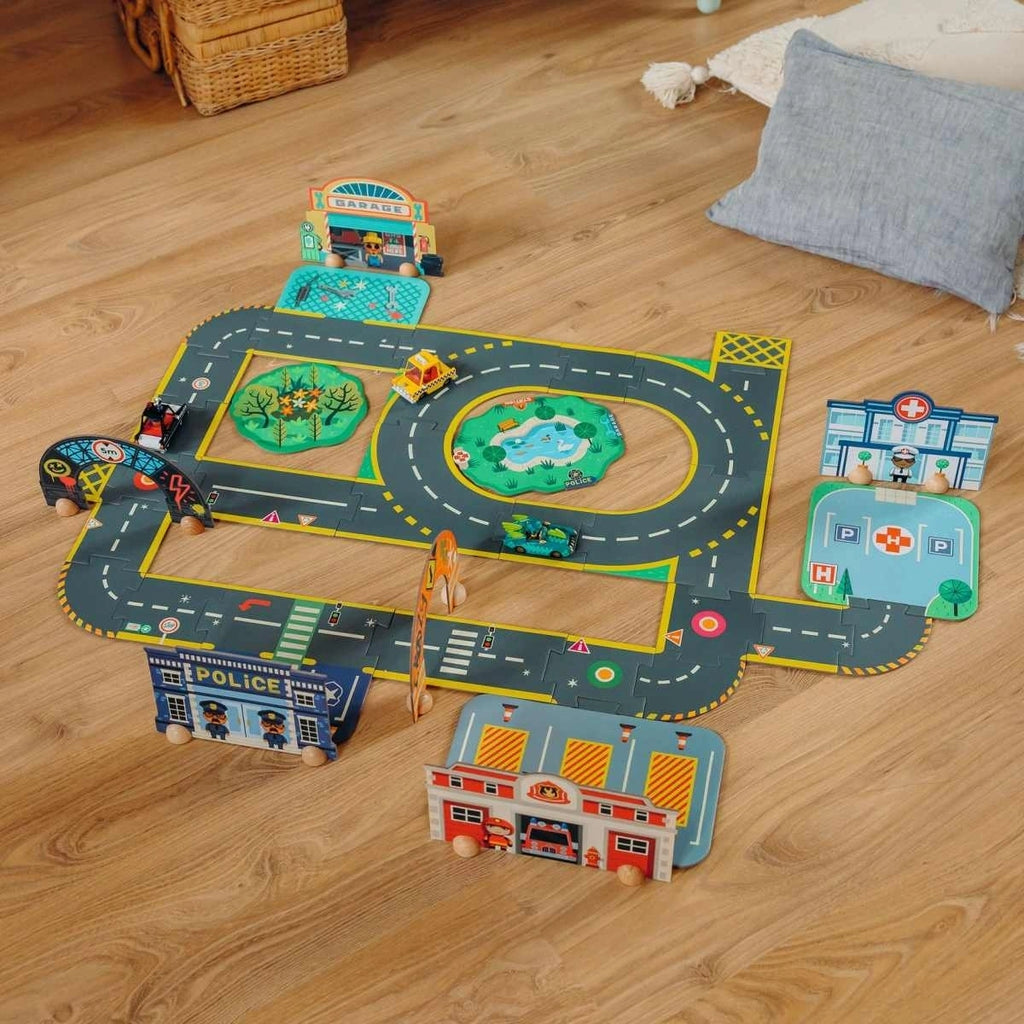 Djeco Bodenpuzzle "Crazy Motors" Stadt (ab 3 J.)