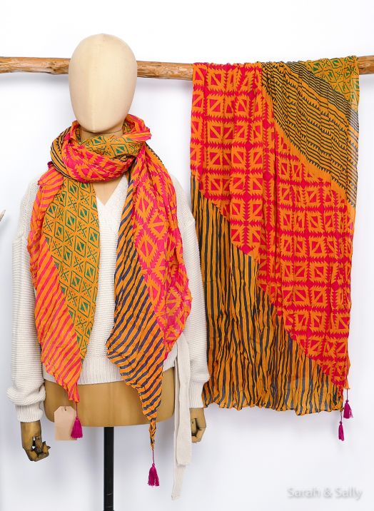 Sarah&Sally Schal Ikat (647), orange