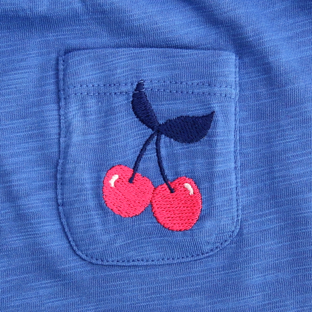 Enfant Terrible Top Kirschen-Stickerei, Blau