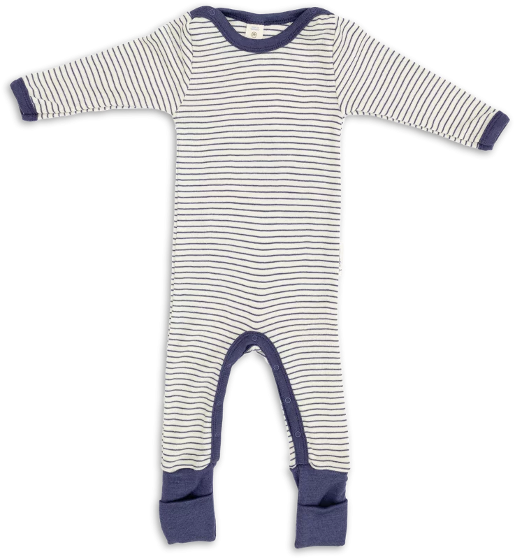 Engel Natur Baby-Overall Wolle/Seide, Natur/Marine