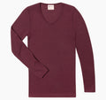 Engel Natur Damen Unterhemd/Langarmshirt Wolle/Seide, Bordeaux
