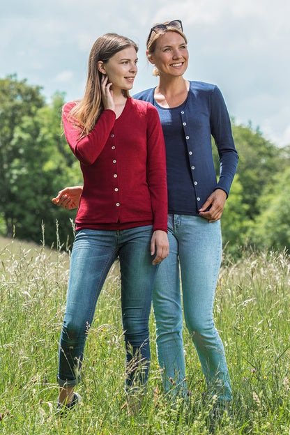 Engel Natur Damen Cardigan Wolle/Seide, Marine