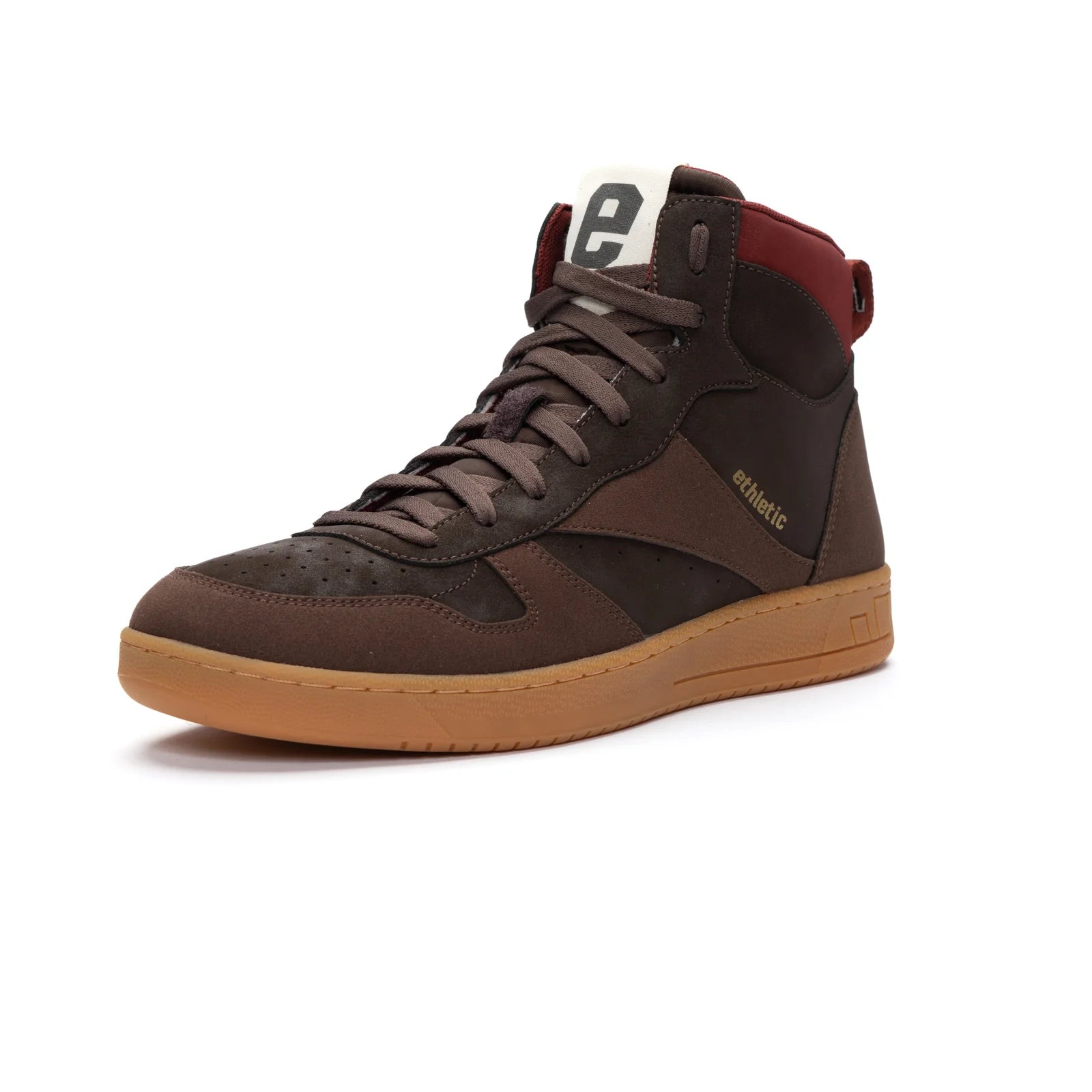 Ethletic Sneaker Carl Hi Cut, Dk. Brown/Red
