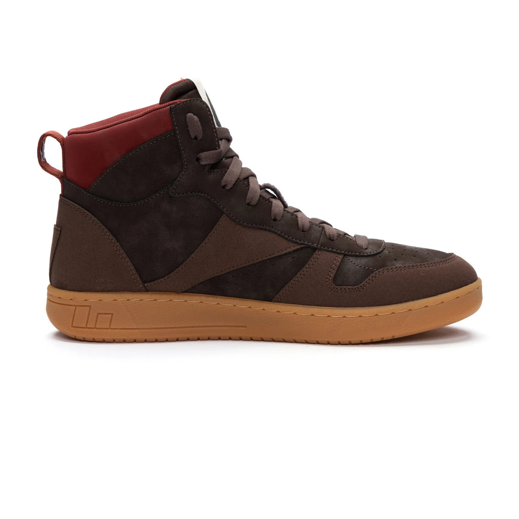 Ethletic Sneaker Carl Hi Cut, Dk. Brown/Red