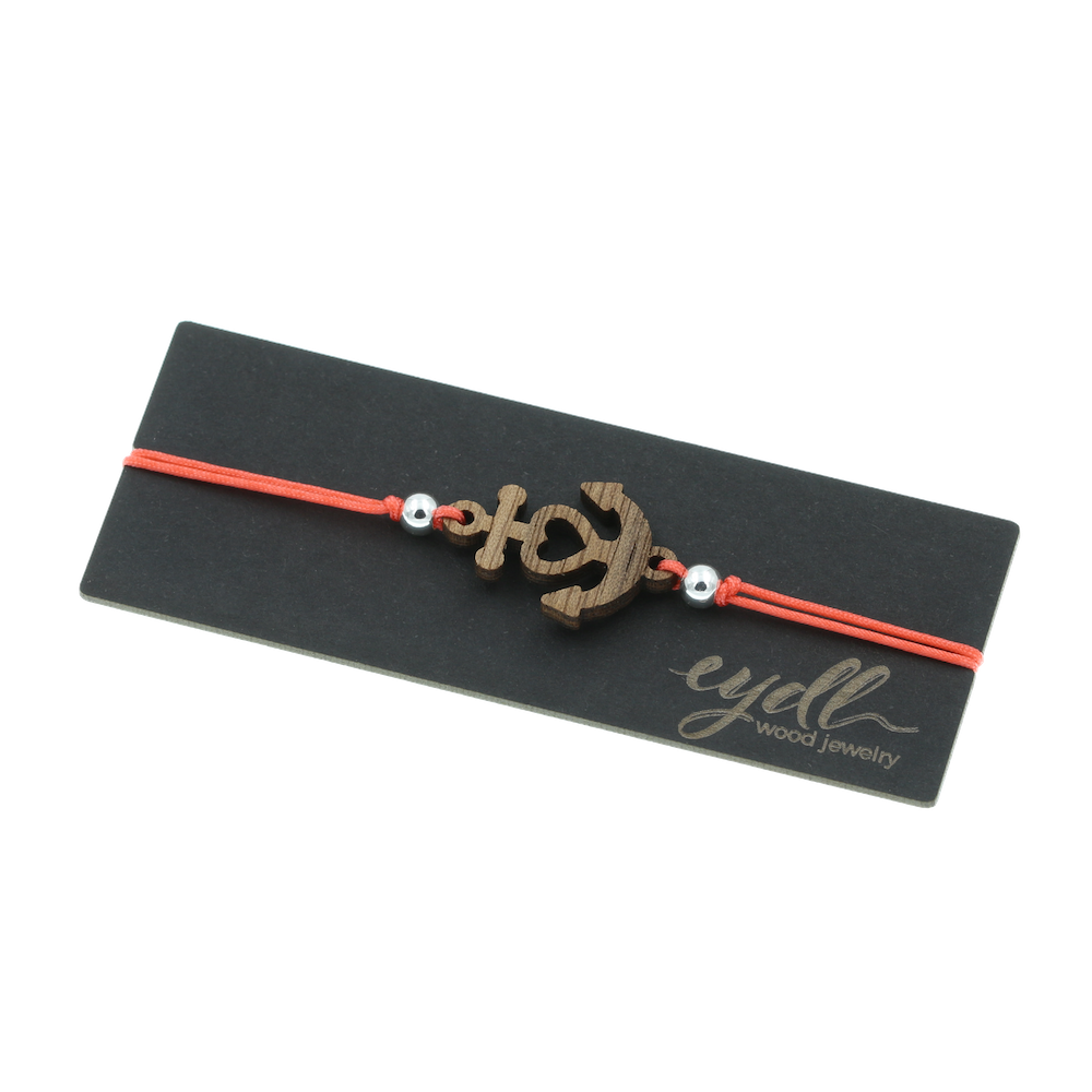 Armband Sonne Nussholz, lichtgrau