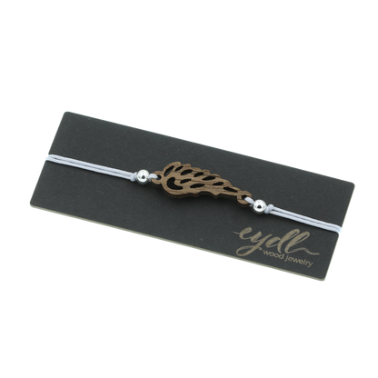 Armband Engelsflügel Nussholz, Lichtgrau