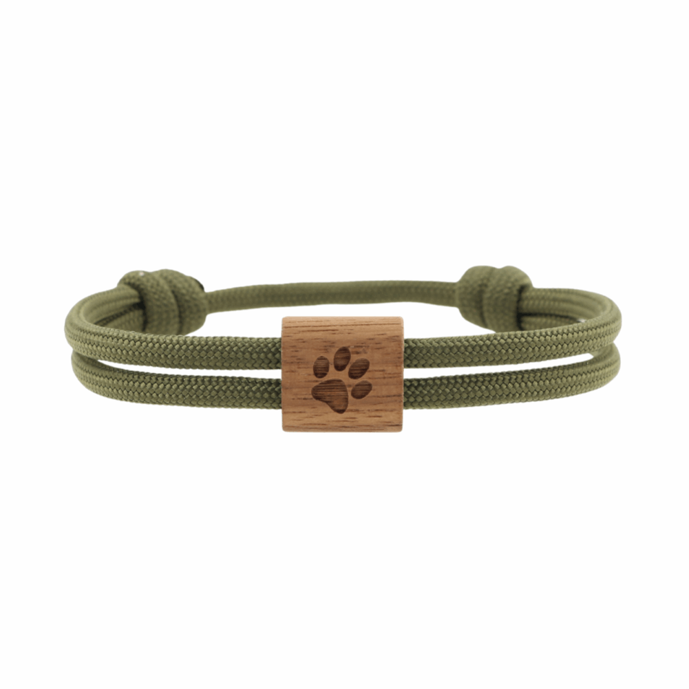 Armband Kona, Pfote, Paracord/Holz