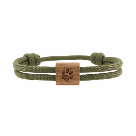 Armband Kona, Pfote, Paracord/Holz