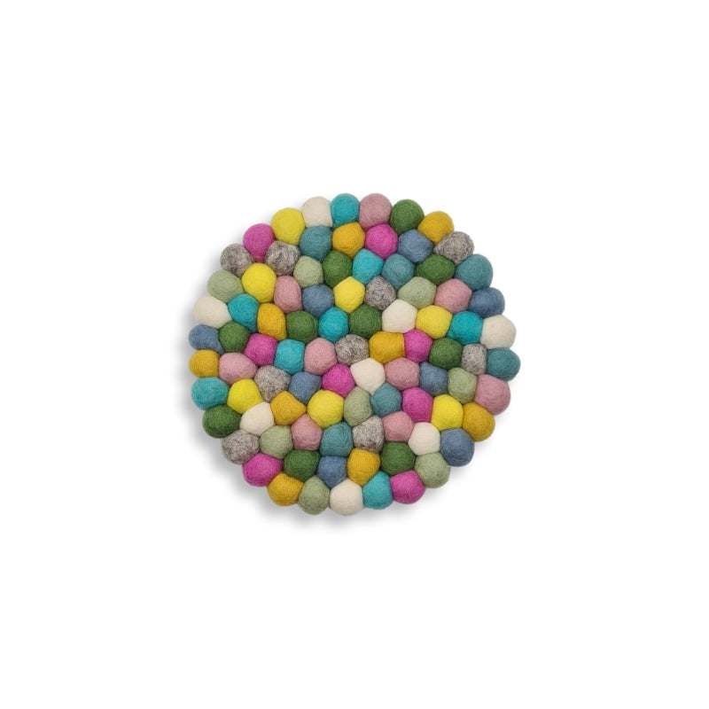 Filzuntersetzer Kugeln, 21cm, Frühlingsfarben