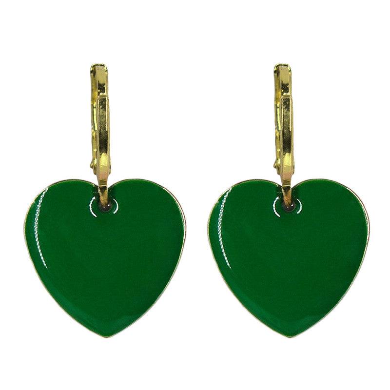 Urban Hippies Ohrringe Hearts, Forest/Gold