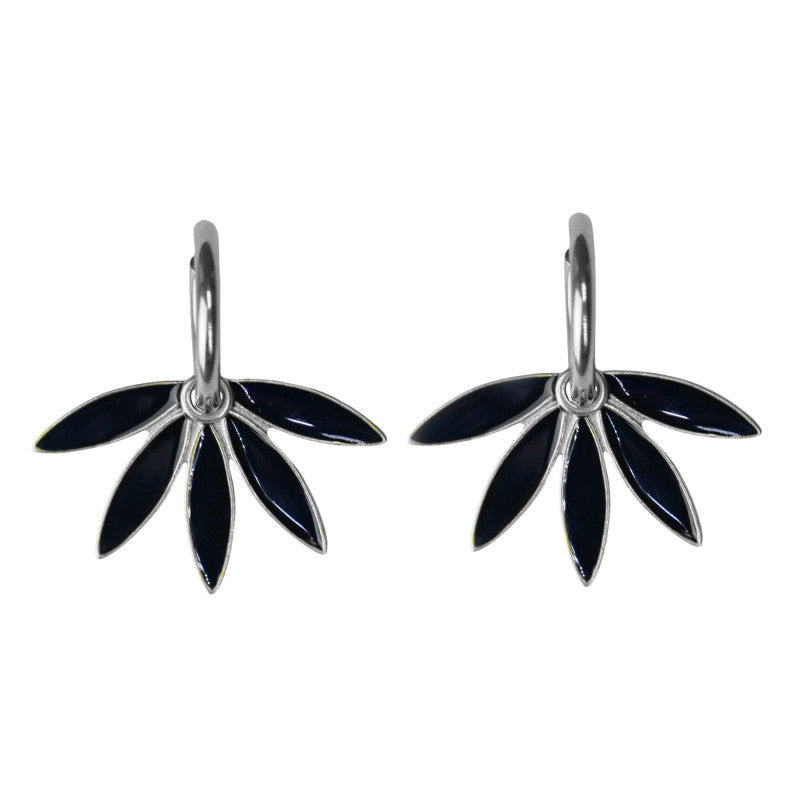 Urban Hippies Ohrringe Gemma, Schwarz/Silber