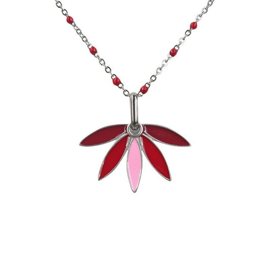 Urban Hippies Halskette Gemma, Rot/Silber