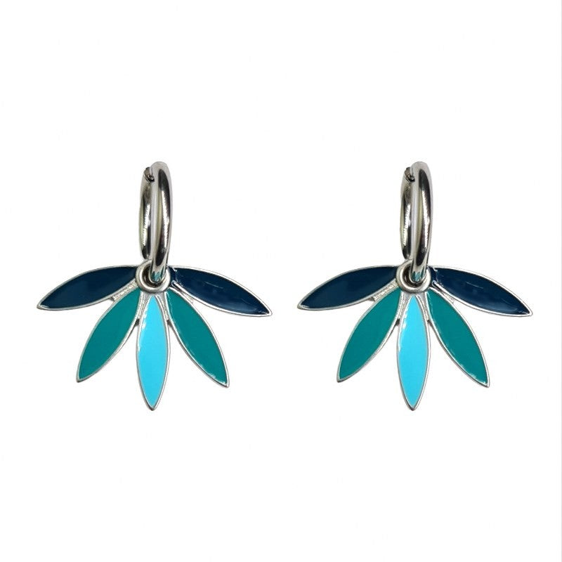 Urban Hippies Ohrringe Gemma, Teal/Silber