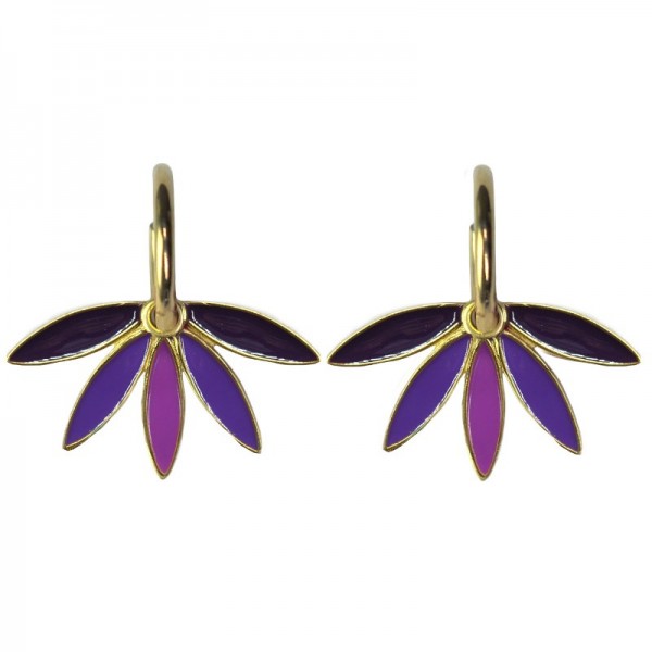 Urban Hippies Ohrringe Gemma, Violet/Gold