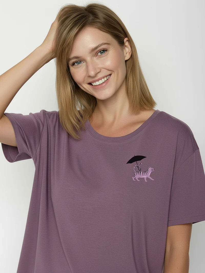 Greenbomb T-Shirt Feel, Cat Walk, Moorberry