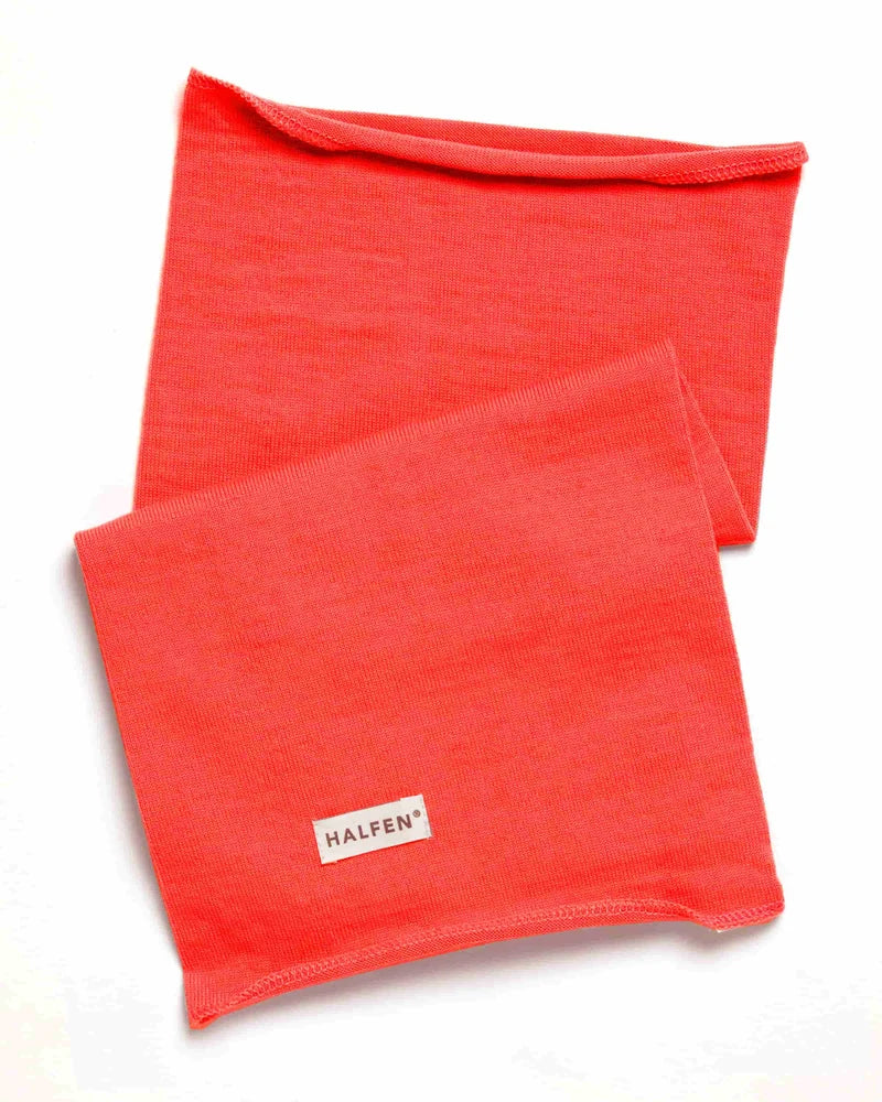 Halfen Kinder Strick-Loopschal Merinowolle, Neon Orange