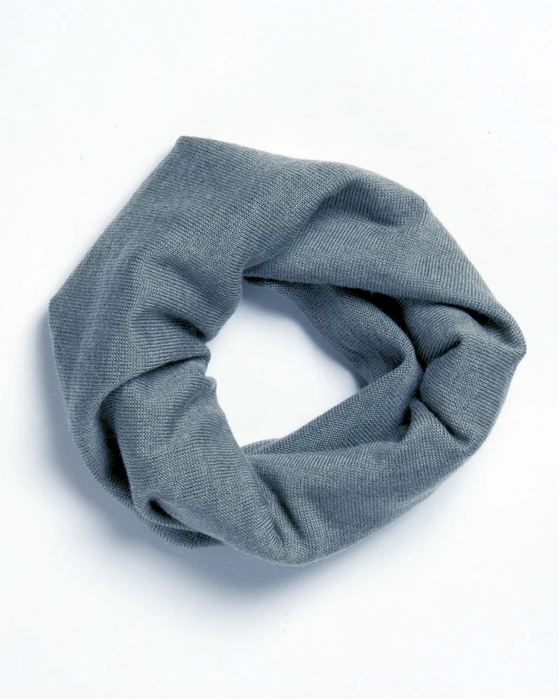 Halfen Kinder Strick-Loopschal Merinowolle, Rauchblau