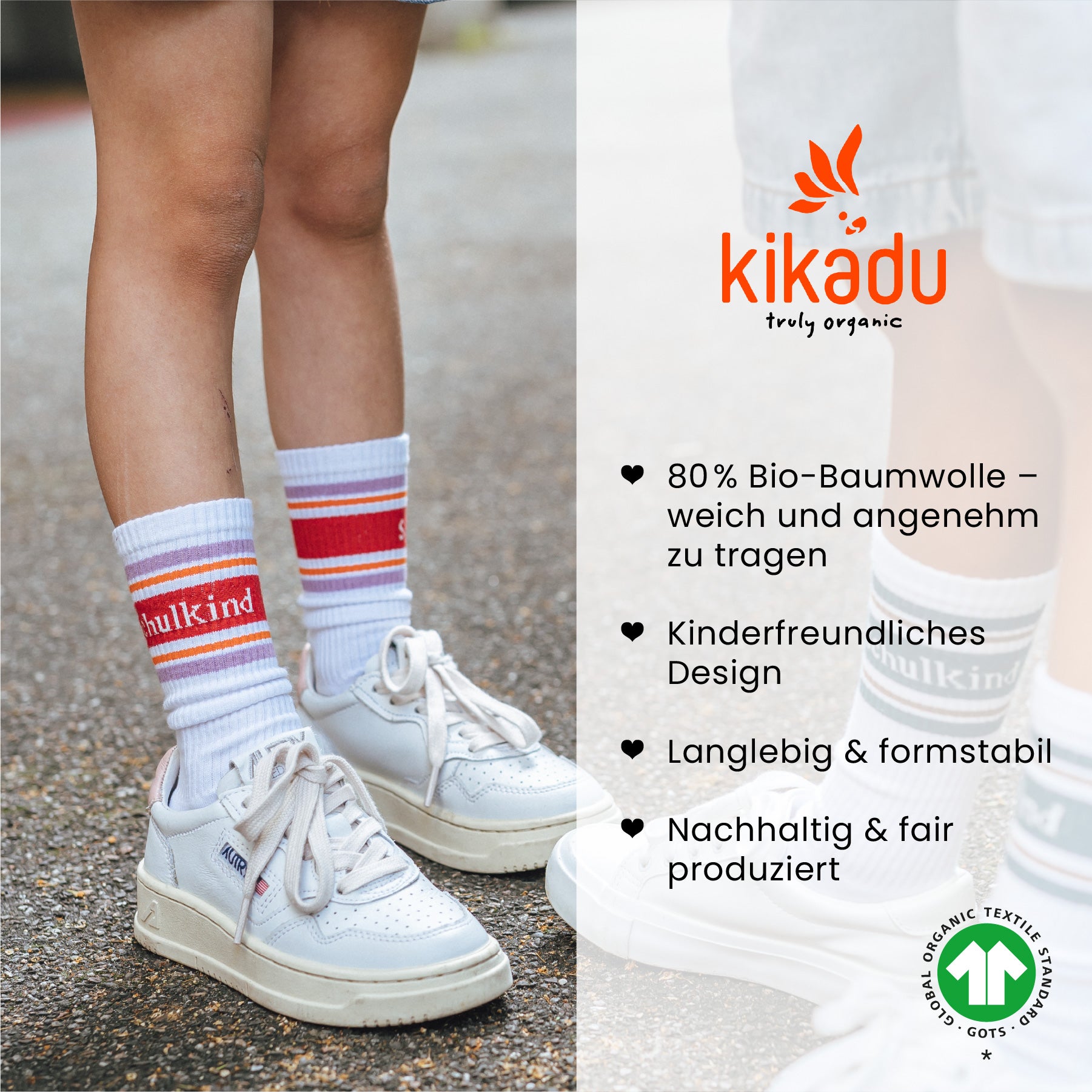 Kikadu Schulkind-Socken, Lavendel