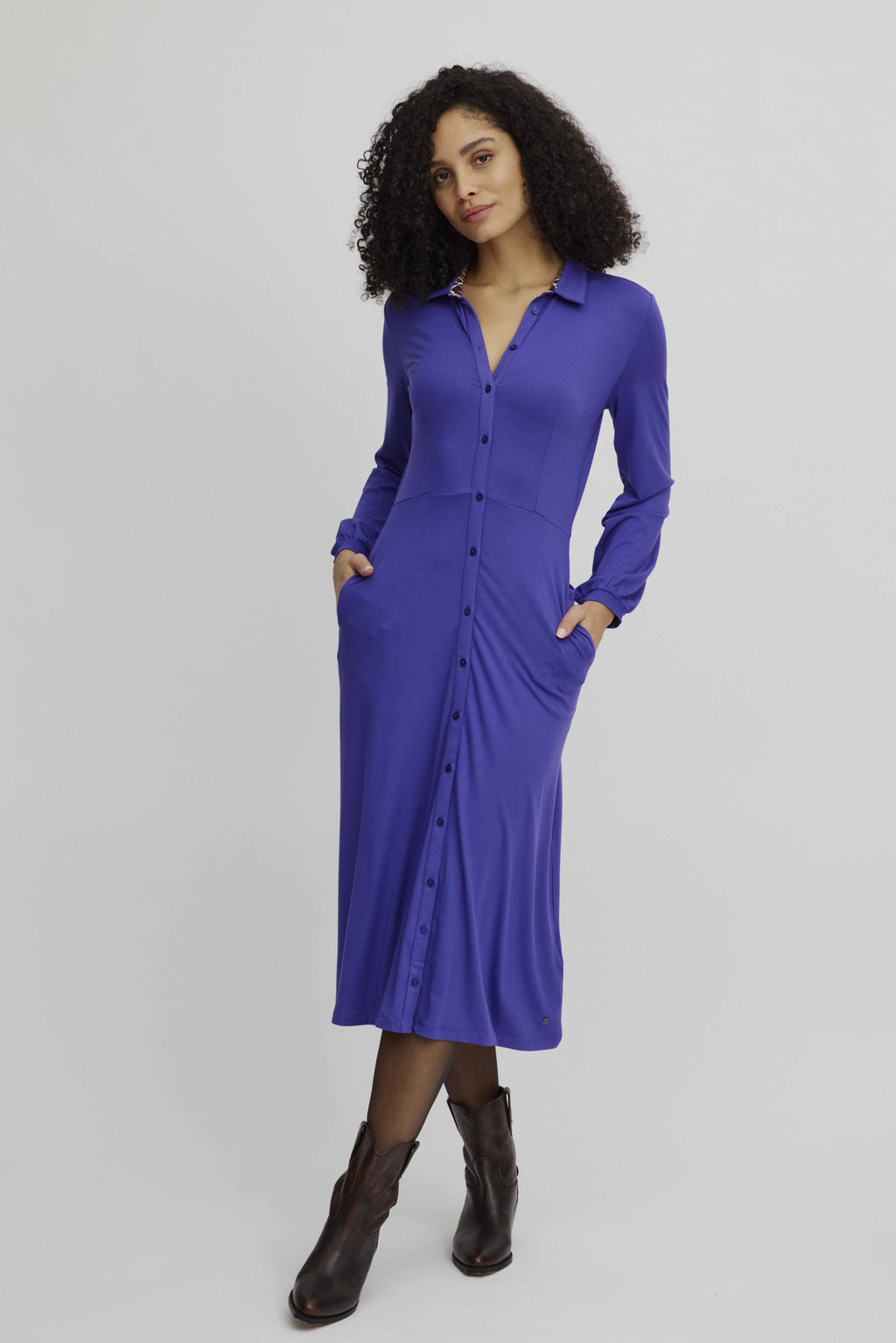 Tranquillo Ecovero-Blusenkleid, Grape