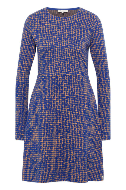 Tranquillo Strick-Swingkleid, Blue Windows